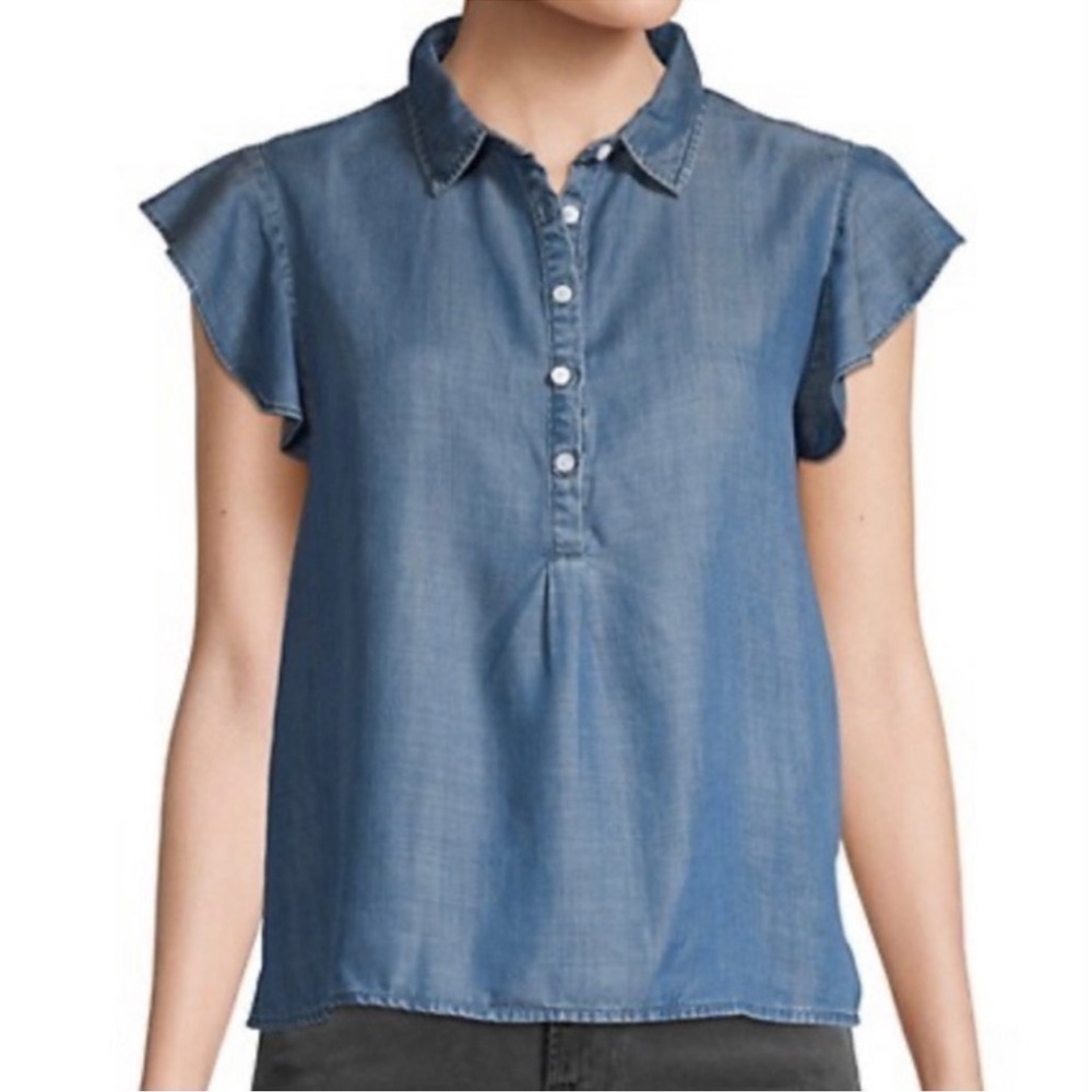 FRAME Denim Flutter Sleeve Top